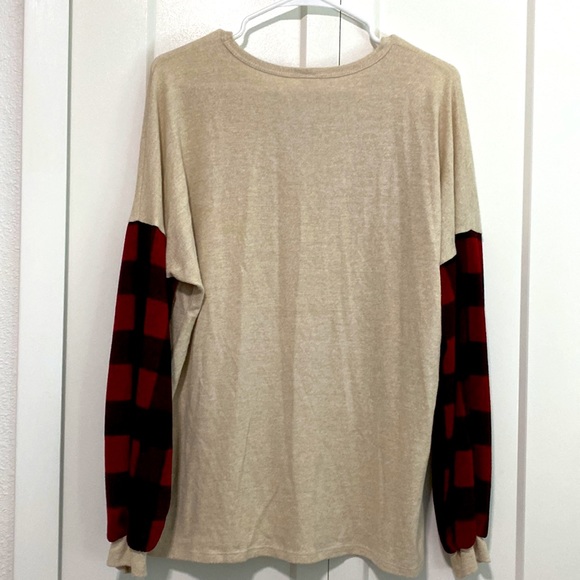 Vanilla Bay  Long Sleeve Buffalo Printed Tunic Top | Size 3X - Picture 7 of 8